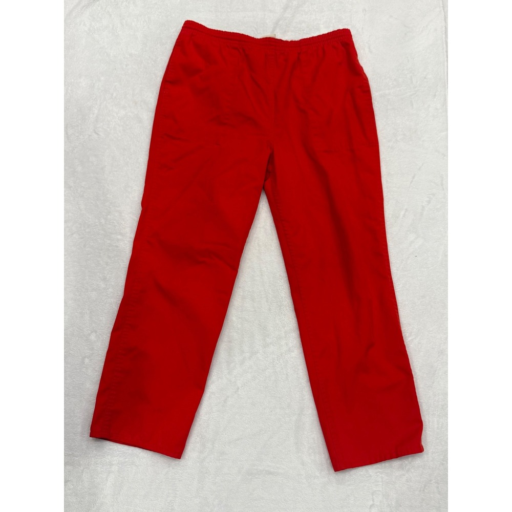 Oxford Sport Vintage Red Elastic Waist Pants Womens Medium Straight Leg Cotton